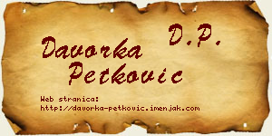 Davorka Petković vizit kartica